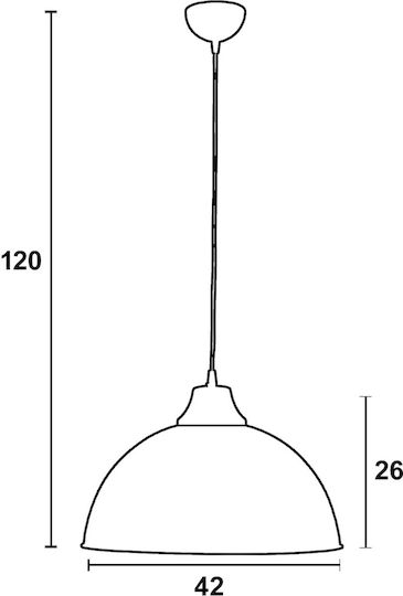 ArkoLight Hängelampe Türkis mit Fassung E27 42x41cm.