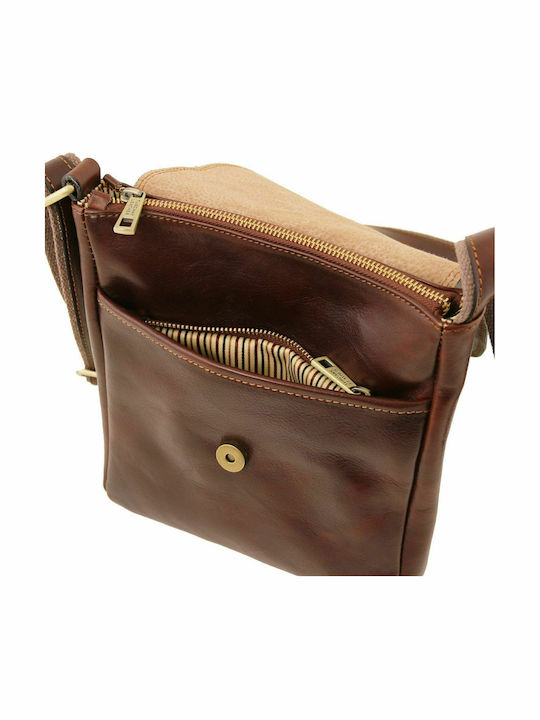 John Leder Herrentasche Bote Dark Brown