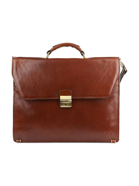 Marta Ponti Arizona Leather Men's Briefcase Brown