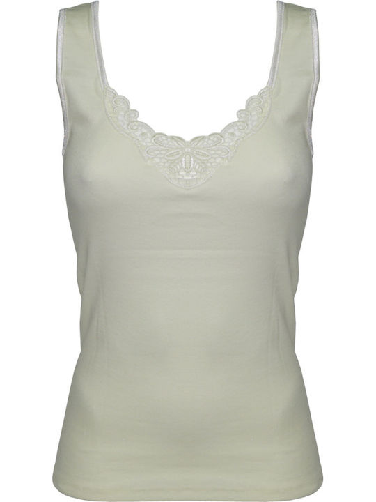 Helios Women's Sleeveless Cotton T-Shirt White