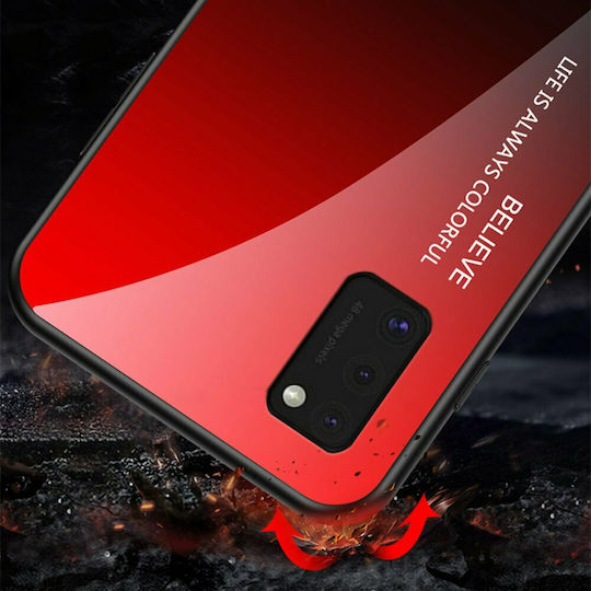 Hurtel Gradient Glass Back Cover Πλαστικό Κόκκινο (Galaxy A41)