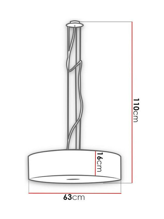 Nowodvorski Viviane Pendant Light White with Socket E27 63x108cm