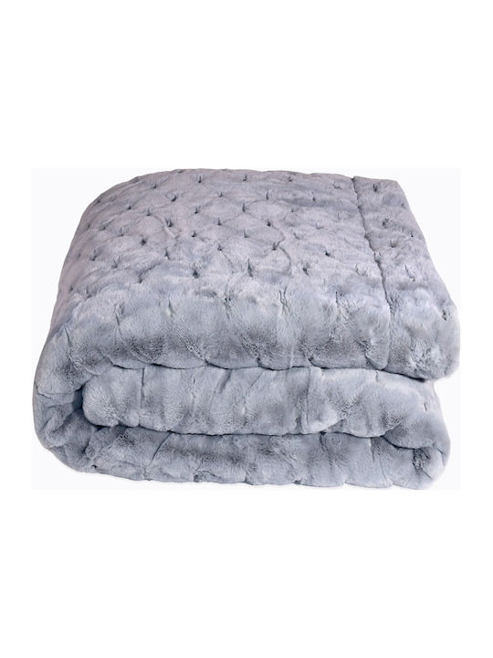 Morven Lyon Blanket Furry Single 170x240cm. Gray