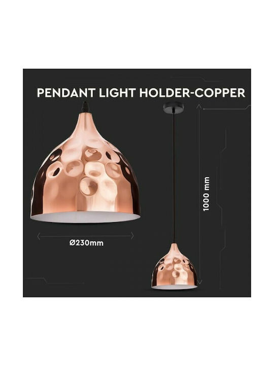 V-TAC Pendant Light Rose Gold with Socket E27