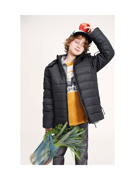 Losan Kids Quilted Jacket short Hooded Gray