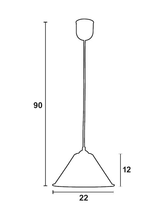 ArkoLight Κρεμαστό Φωτιστικό Μαύρο με Ντουί E27 22x22εκ.