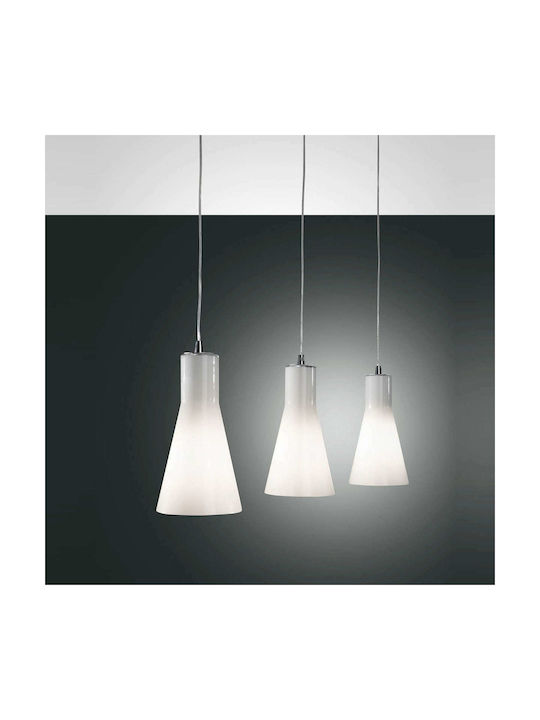 Fabas Luce Diana Pendant Light Three-Light Rail for Socket E27 Silver