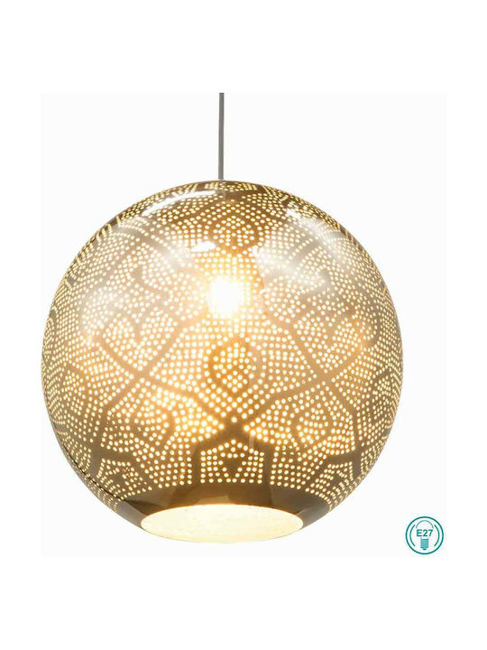 Globo Lighting Brandon Pendant Light Suspension for Socket E27 Silver