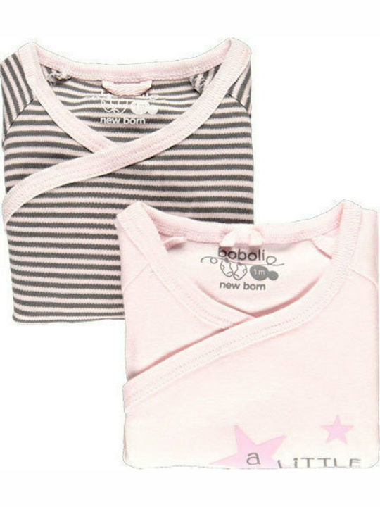 Boboli Baby Bodysuit Underwear Set Long-Sleeved Pink