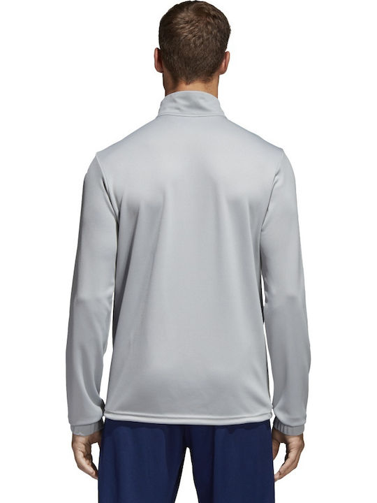 Adidas Core 18 Men's Athletic Long Sleeve Blouse with Zipper Gray