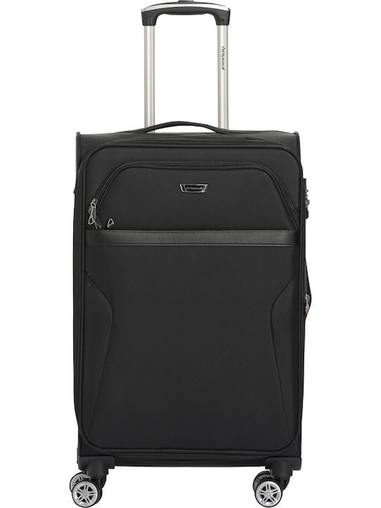 Diplomat Medium The Atlanta Collection Medium Fabric Black Suitcase With 4 Wheels Height 68cm