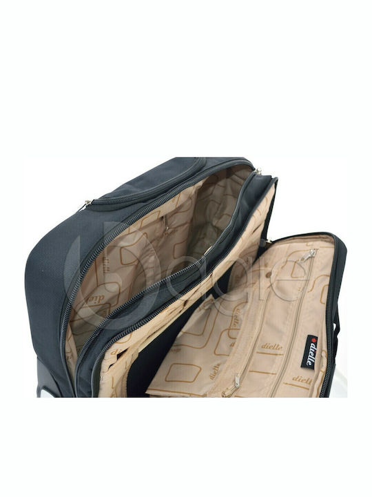 Dielle 412M Cabin Travel Suitcase Fabric Black with 2 Wheels Height 40.6cm