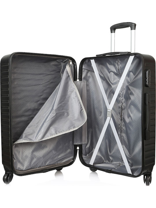 Xplorer 8068 Reisekoffer Hartschalen Schwarz Maximalhöhe 73cm mit 4 Räder Set 3Stück