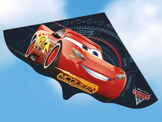 Gunther Триъгълен Хвърчило Cars Пластмасов с Въже & Чанта за съхранение 63x115см 1бр