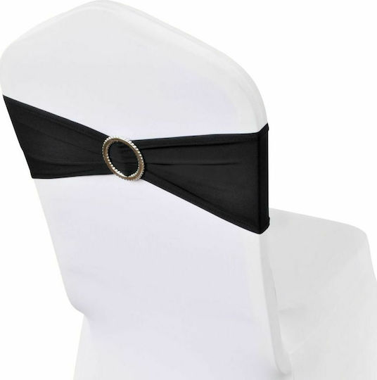 vidaXL Elastic Chair Covers Chair Ribbon with Buckle Black 34x14cm 25pcs