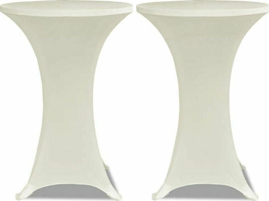 vidaXL Elastisch Tischabdeckung Beige Ø70cm 2Stück