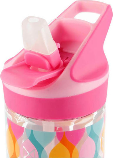 Stor Kinderflasche Minnie Kunststoff mit Strohhalm Rosa 620ml