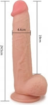 Lovetoy Ρεαλιστικό Dildo με Όρχεις και Βεντούζα Flesh 22cm