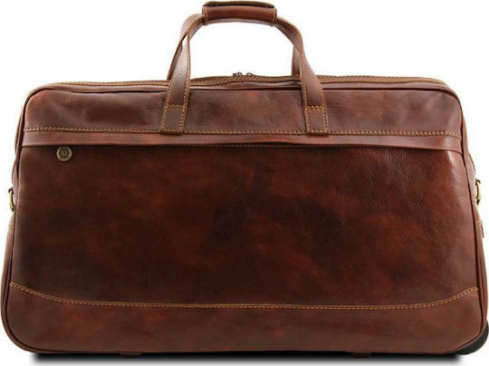 Tuscany Leather Bora Bora Σετ Σακ Βουαγιάζ Καφέ με Ρόδες από Δέρμα