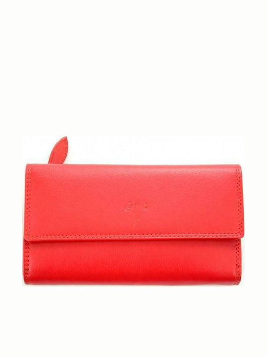 Large Leather Women's Wallet Classic Dark Red