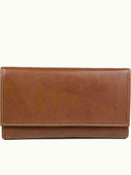 AN Large Leather Women's Wallet Classic Tabac Brown