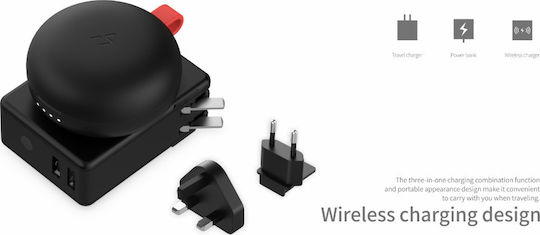 Havit Безжичен Заряден Уред с 2 USB-A Изходни Порта 5W Черен (H147)