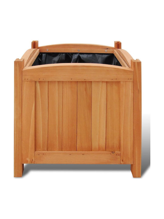vidaXL Set of 4 Wooden Brown Flower Pots 30cm