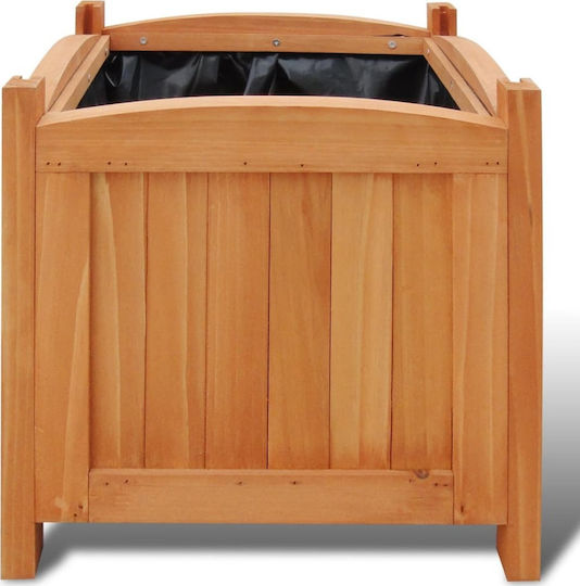 vidaXL Set of 4 Wooden Brown Flower Pots 30cm