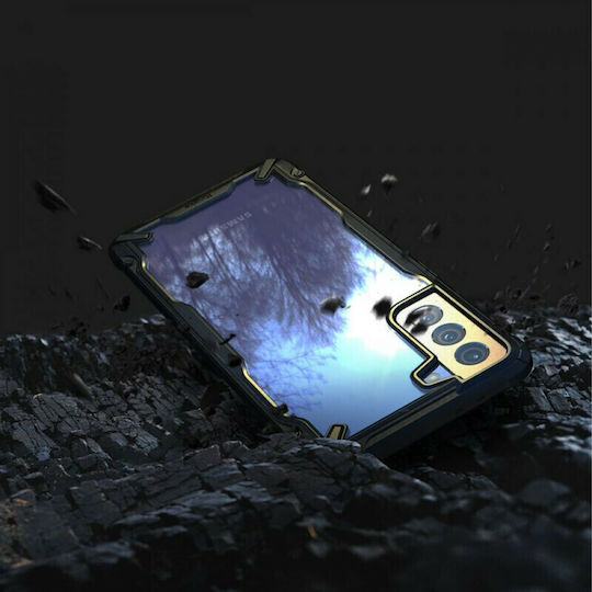 Ringke Fusion X Back Cover Plastic / Silicone Set with Glass Black (Galaxy S21+)