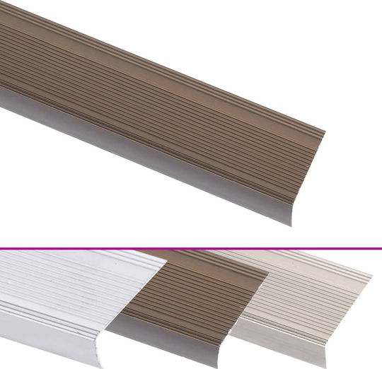 vidaXL Profile Aluminum for Steps Profile for Steps Shape Γ 15pcs. Brown 90cm Aluminum 90x90x3cm 15pcs