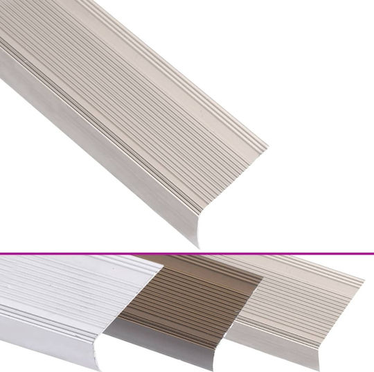vidaXL Profile Aluminum Stair Profile Shape C 5pcs. Champagne 100cm Aluminum 100x100x3cm 5pcs