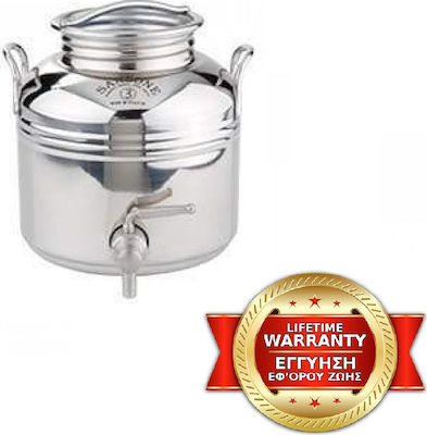 Sansone Stainless Steel Container Βαρέλι Νερού Europa with Screw Lid 15lt