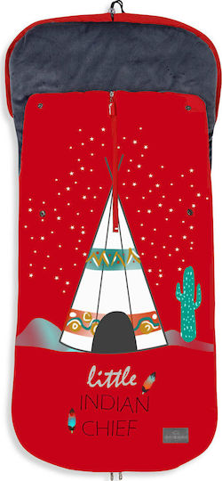 Interbaby Indio Универсален Калъф за количка Червен с велурено покритие 105x46εκ.