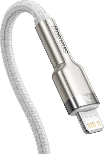 Baseus Cafule Braided USB-C to Lightning Cable 20W Λευκό 1m (CATLJK-A02)