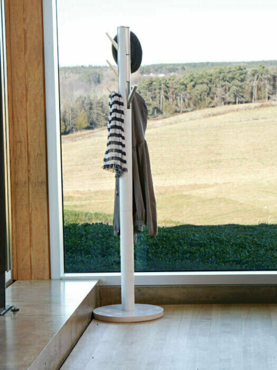 Umbra Wooden Coat Rack White with 9 Hooks 39.4x39.4x165cm