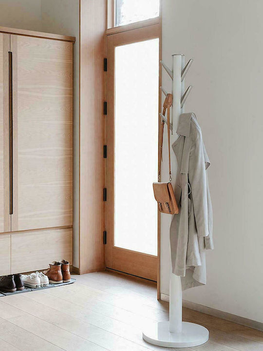 Umbra Wooden Coat Rack White with 9 Hooks 39.4x39.4x165cm