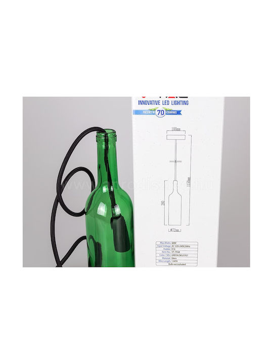V-TAC Pendant Light Green with Socket E14, E.14