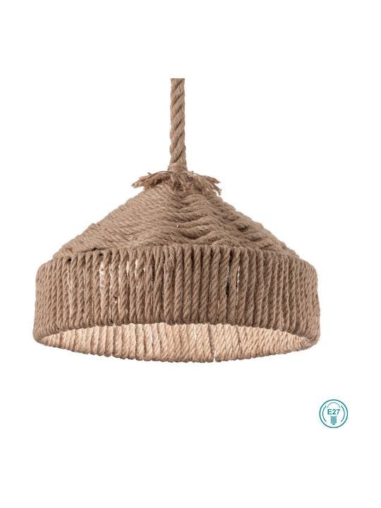 Ideal Lux Canapa SP1 Pendant Light Beige with Rope for Socket E27 41x45x24.5cm