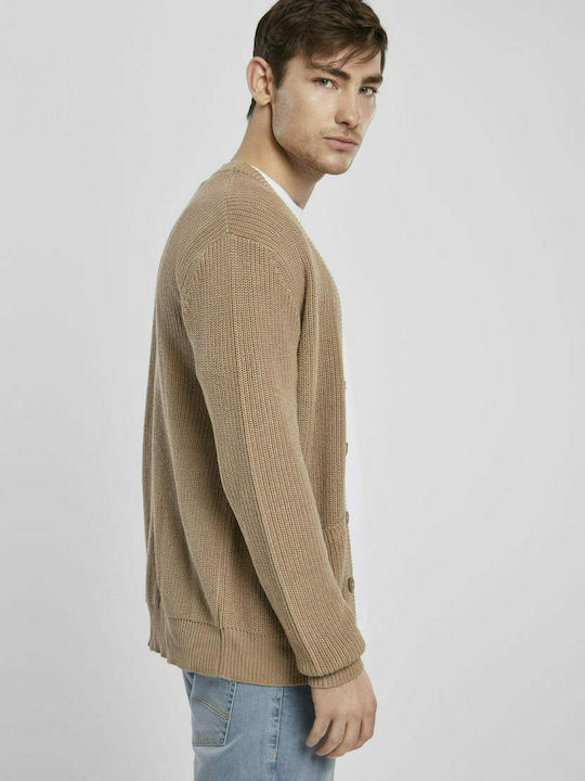 Herren Strickjacke mit Knöpfen Warm Sand