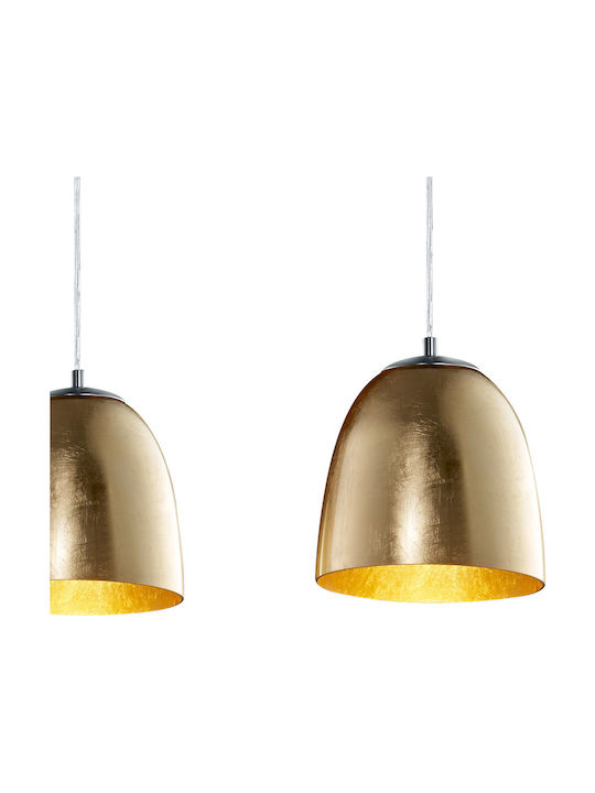 Trio Lighting Ontario Pendant Light Three-Light Rail for Socket E14, E.14 Gold