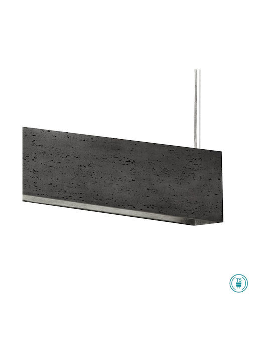 Nowodvorski Stone Travertine Gray Pendant Light Gray Rail with Socket T5