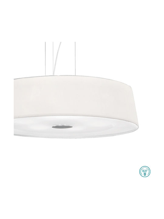 Ideal Lux Hilton SP6 Round Μοντέρνο Κρεμαστό Φωτιστικό Πολύφωτο σε Λευκό Χρώμα