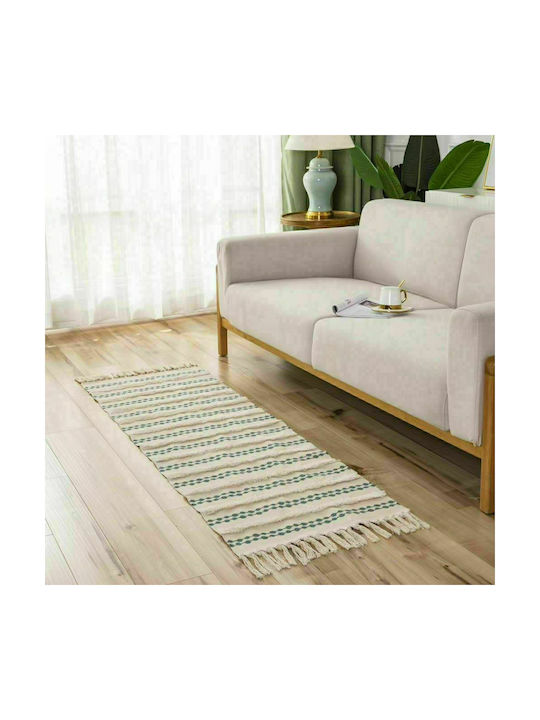 Iliadis Rug Rectangular Summer Cotton with Fringes Cream - Grey