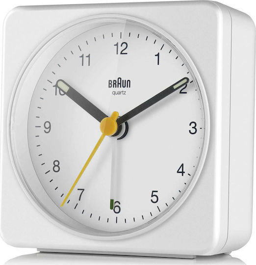 Braun Безшумен Масов Часовник с Индикатори с Будилник Бял BC03W