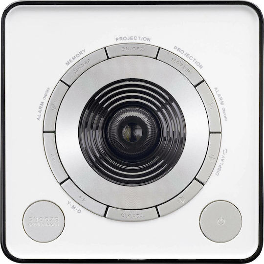 Lenco CR-16 White Επιτραπέζιο Ψηφιακό Ρολόι με Ξυπνητήρι & Ραδιόφωνο Μαύρο CR-16