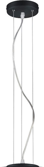Trio Lighting Baron Pendant Light Black Bell with Socket E27 52x150cm