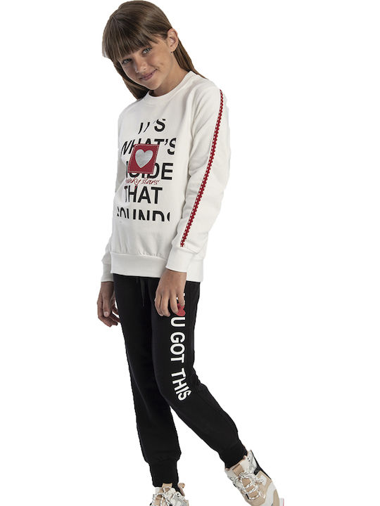 Funky Kids Sweatpants Set White 2pcs