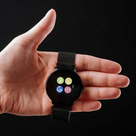 Forever ForeVive SB-320 43mm Smartwatch με Παλμογράφο (Μαύρο)