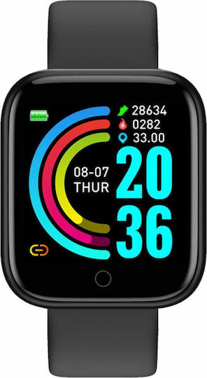 Y68 Smartwatch with Heart Rate Monitor (Black)