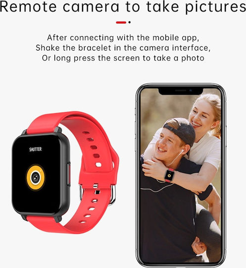 T82 Smartwatch με Παλμογράφο (Ροζ)